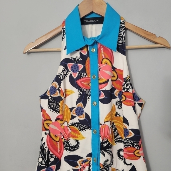 Thakoon Floral Print Fit and Flare Button Down Dress - Picture 3 of 13